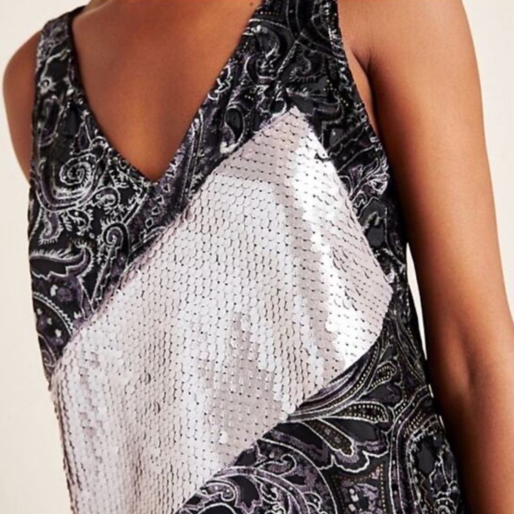Anthropologie Tiny Cassandra Sequined Velvet Tank S - Picture 2 of 6